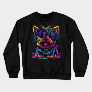 Synthwave Yorkie Crewneck Sweatshirt